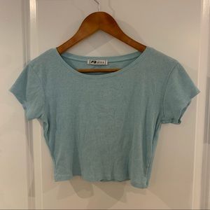 Blue cropped T-shirt
